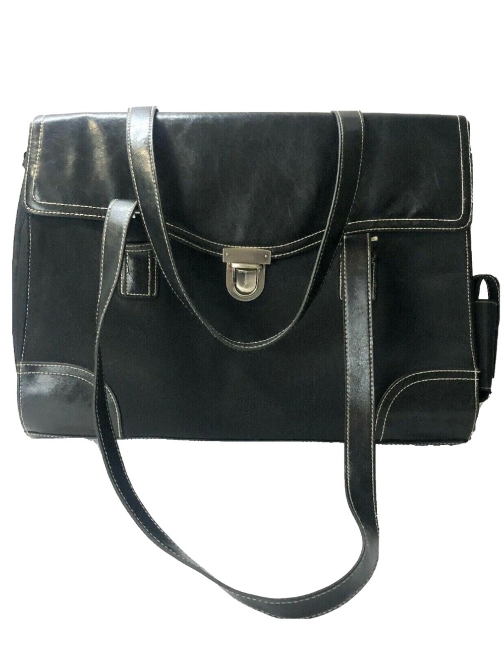 WORTHINGTON Women’s Black Faux Leather Laptop Business Bag.-Excellent Condition